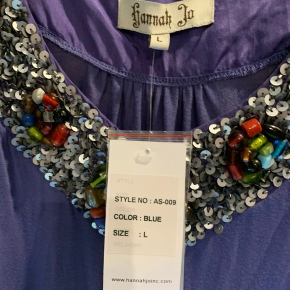 Hannah Jo Beautiful Sleeveless Embellished Top Lrg - Picture 3 of 12